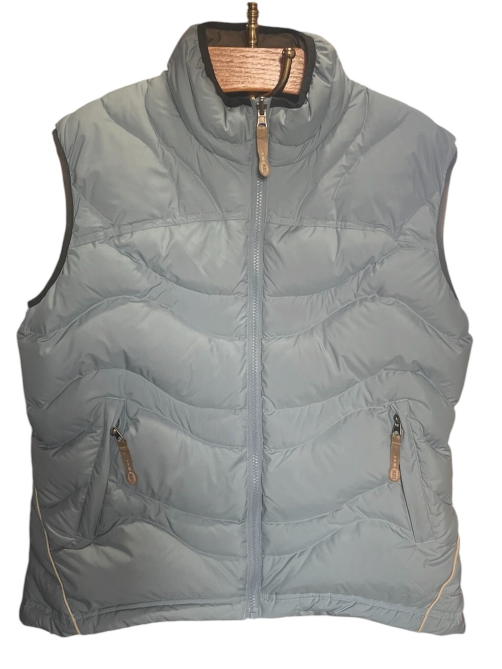 REI Women's Light Blue Goose Down Quilted Puffer Vest Large